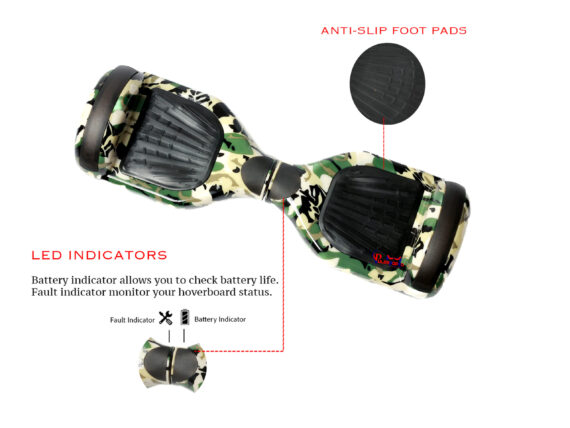 PB6+ Green Military Heavy Duty Hoverboard for Family Use | Ride on Any Surface - Image 3