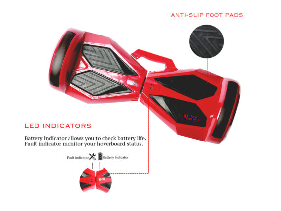 PB8 Red 8-inch Hoverboard for Both Indoor and Outdoor at Great Prices with Remote, Bag and Long-Range Battery - Image 3