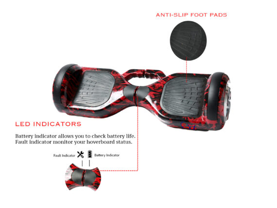 PB6+ Redfire | 6.5-inch Heavy Duty Hoverboard for Kids and Adults - Image 3